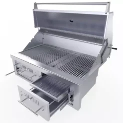Barbecue Encastrable Hybride Charbon De Bois & Gaz 42" - 106cm - SUNSTONE -The Bastard Magasin barbecue hybride gaz charbon de bois 76cm 10