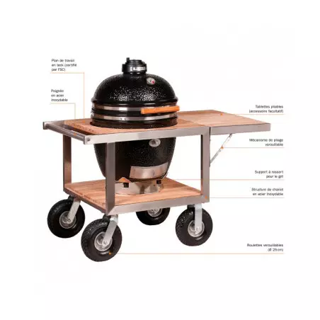 Barbecue Ceramique Kamado MONOLITH Pro 2.0 Noir Sur Chariot Buggy 2 Barbecue Ceramique Kamado MONOLITH Pro 2.0 Noir Sur Chariot Buggy – Image 2
